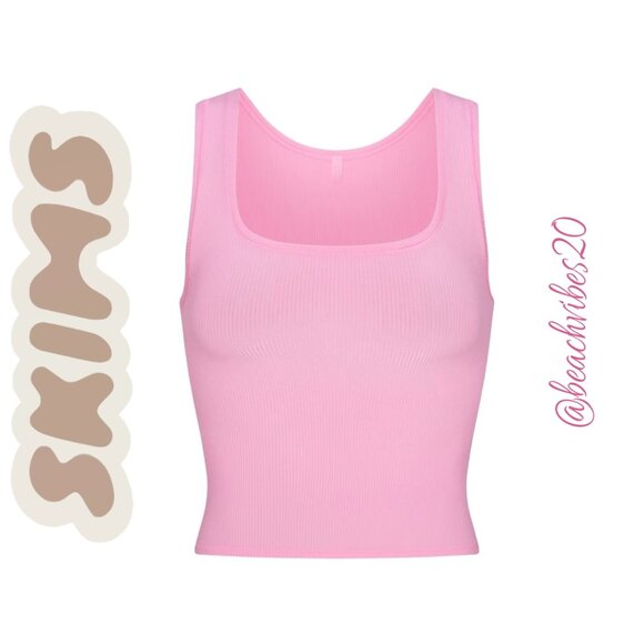 SKIMS Soft Lounge Tank Bubble Gum Medium NWT - Picture 5 of 5